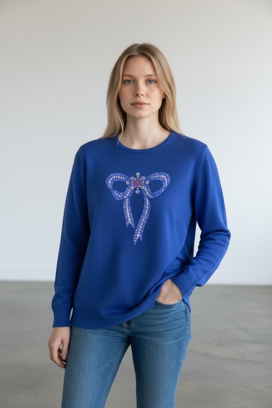 Bob Mackie Wearable Art Embellished Sweater Sequin Beaded Butterfly Vintage